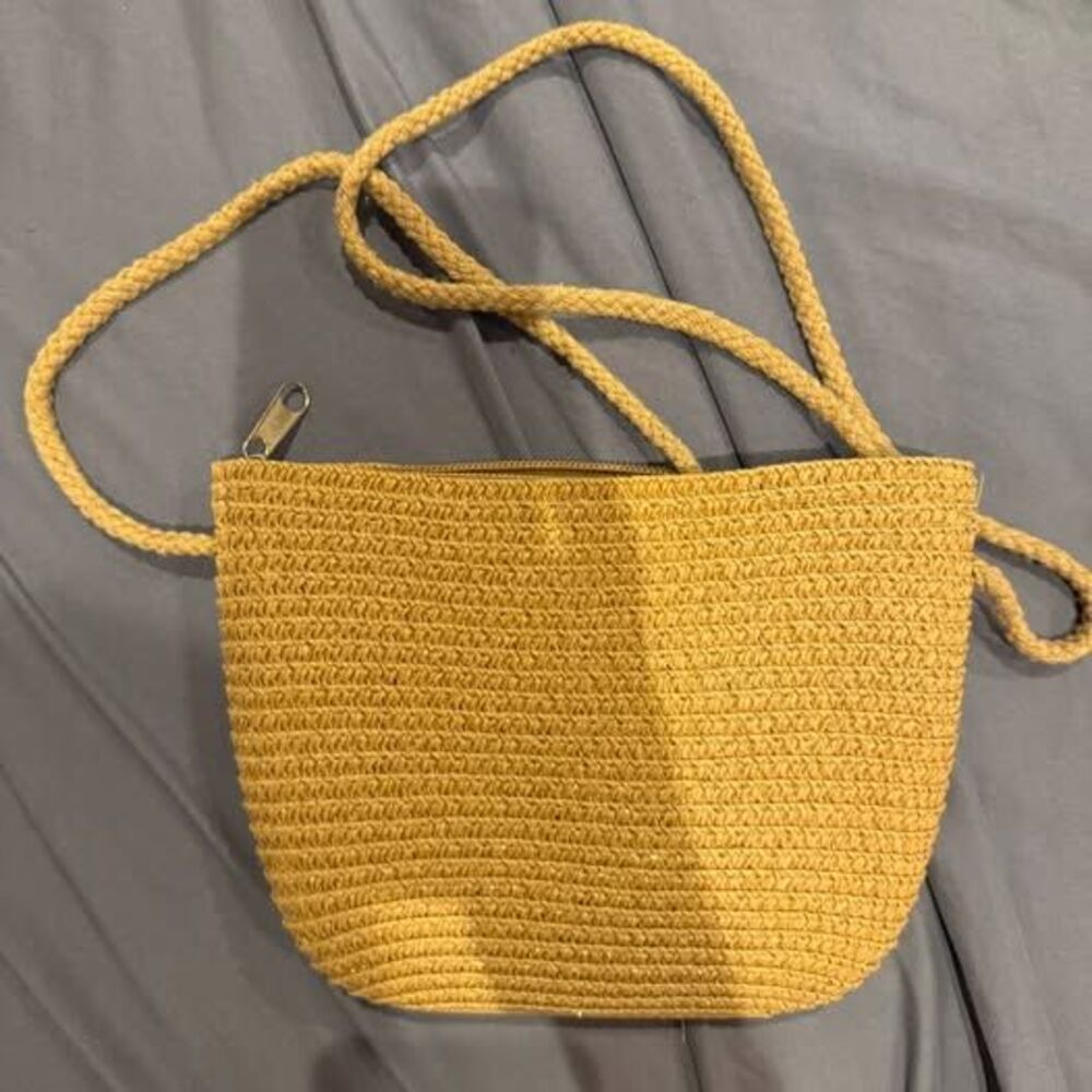 Woven Straw Crossbody Bag